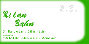 milan bahn business card
